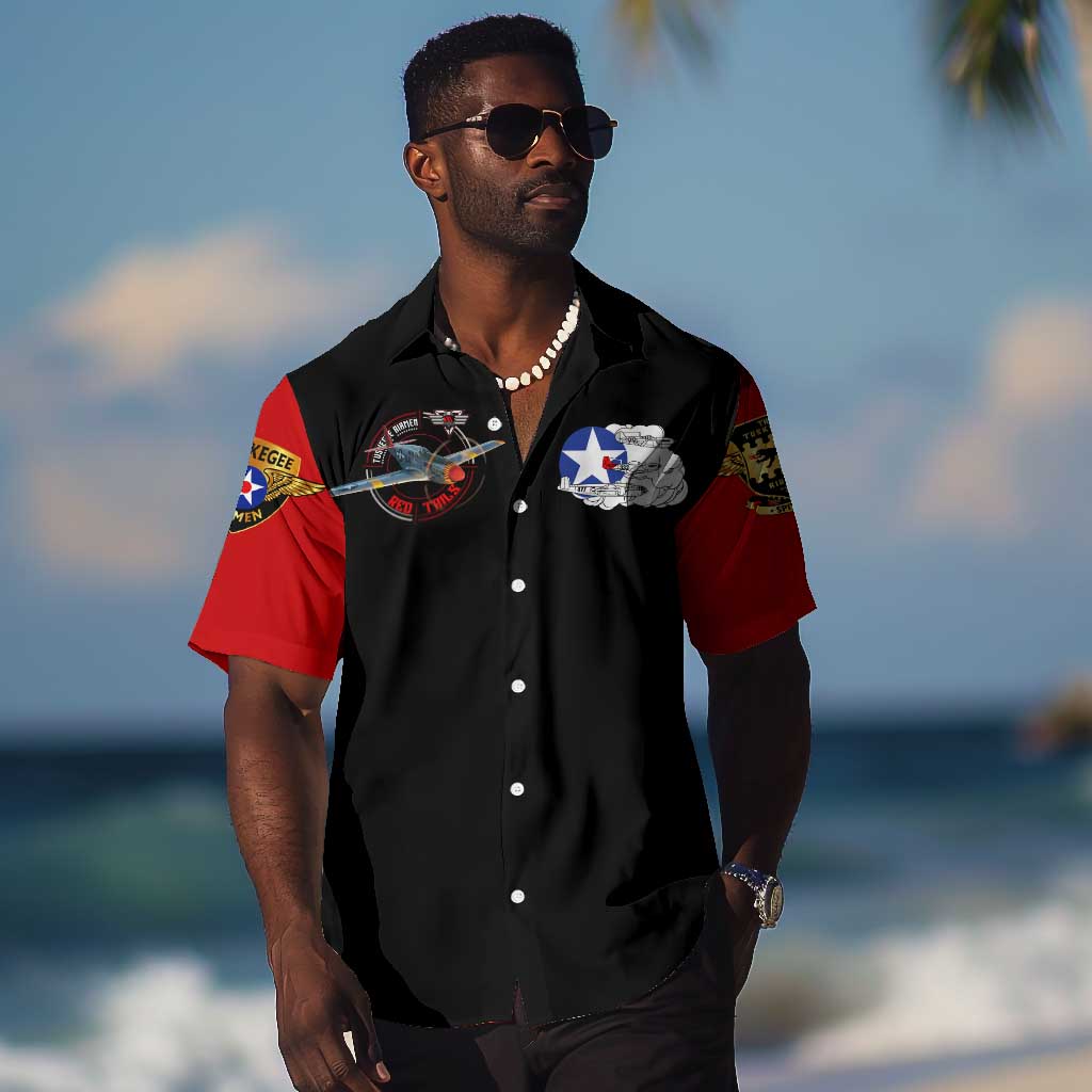 Red Tails Tuskegee Airmen Hawaiian Shirt Black History Fighter Plane Patriotic Tribute DT02