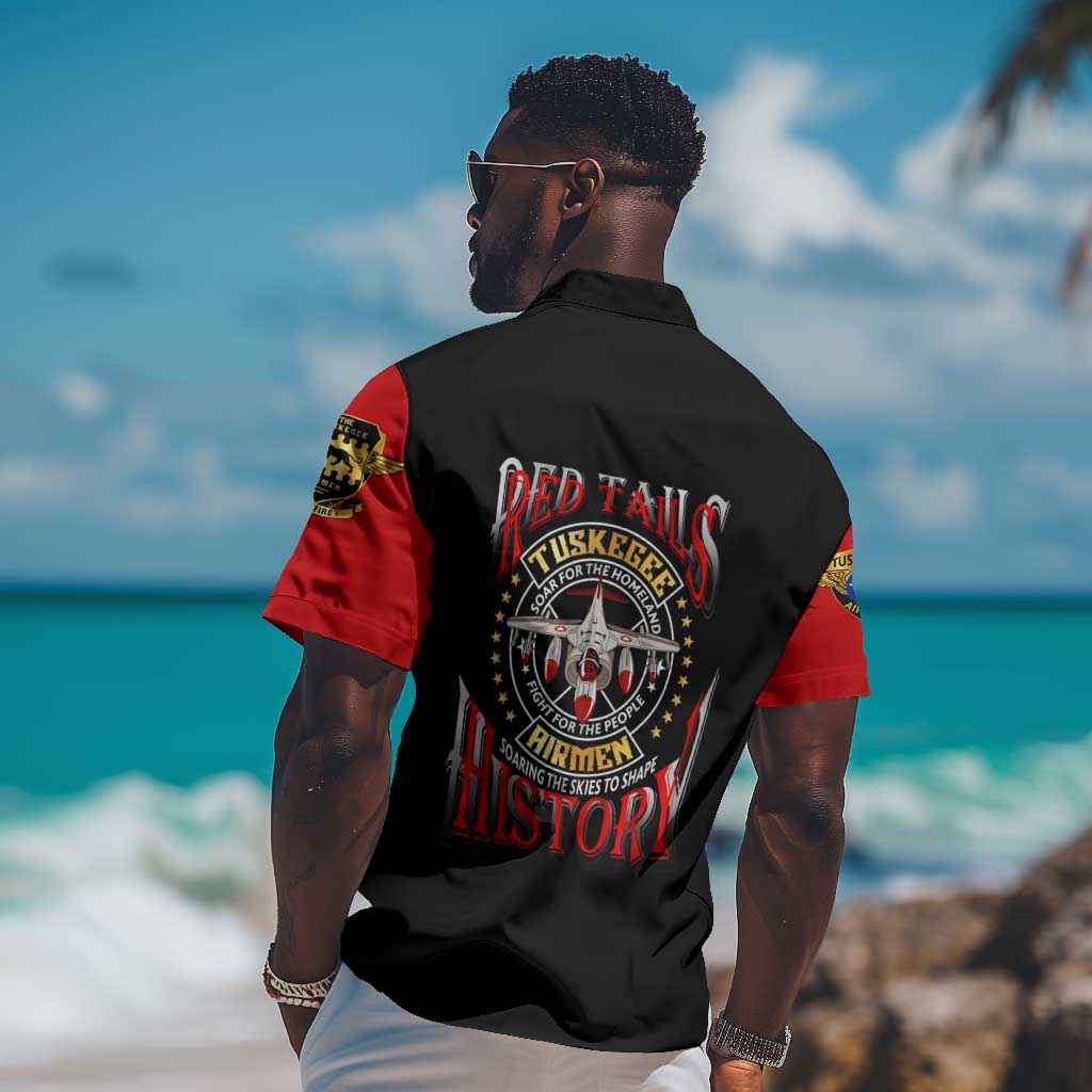Red Tails Tuskegee Airmen Hawaiian Shirt Black History Fighter Plane Patriotic Tribute DT02