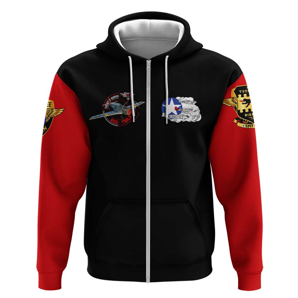 Red Tails Tuskegee Airmen Hoodie Soaring to Shape History - Fighter Plane Patriotic Tribute DT02