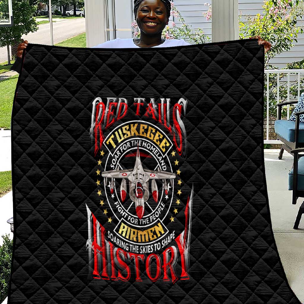 Red Tails Tuskegee Airmen Quilt Black History Fighter Plane Patriotic Tribute DT02