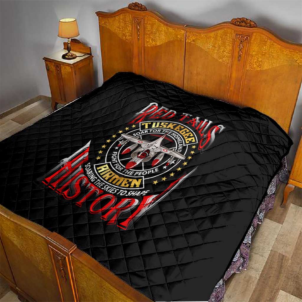 Red Tails Tuskegee Airmen Quilt Black History Fighter Plane Patriotic Tribute DT02