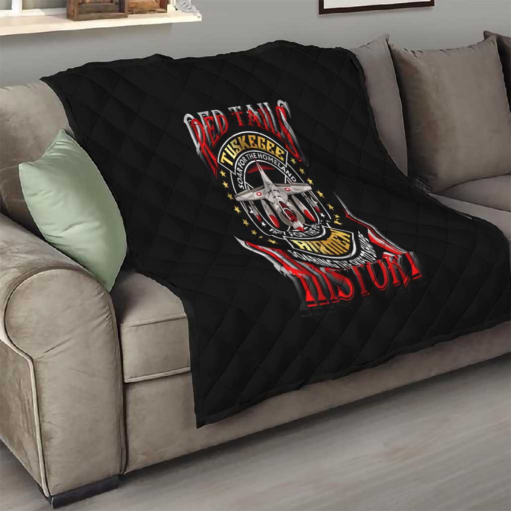 Red Tails Tuskegee Airmen Quilt Black History Fighter Plane Patriotic Tribute DT02