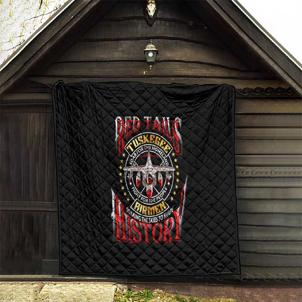 Red Tails Tuskegee Airmen Quilt Black History Fighter Plane Patriotic Tribute DT02
