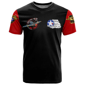 Red Tails Tuskegee Airmen T shirt Black History Fighter Plane Patriotic Tribute DT02