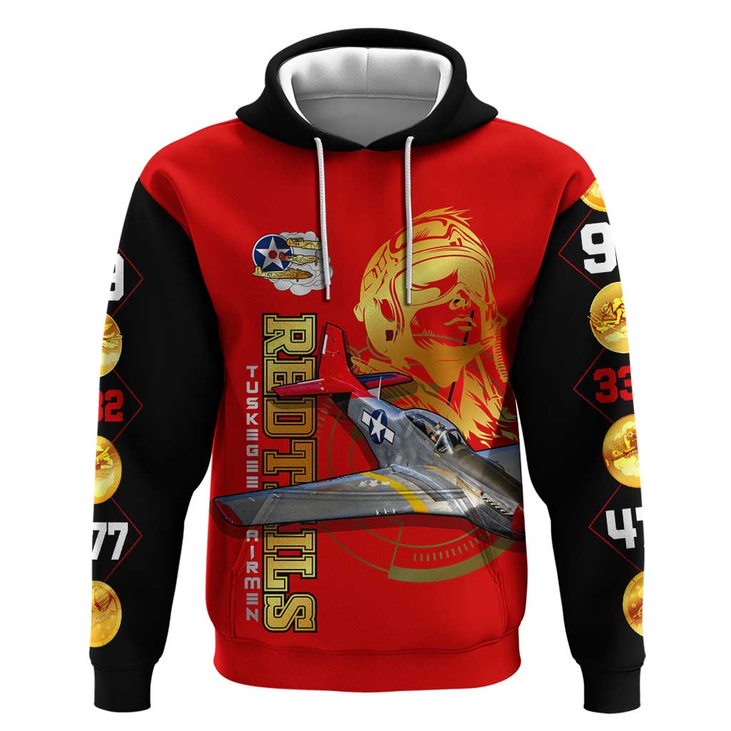 Tuskegee Red Tails Airmen Hoodie WWII Fighter Pilot Legacy DT02
