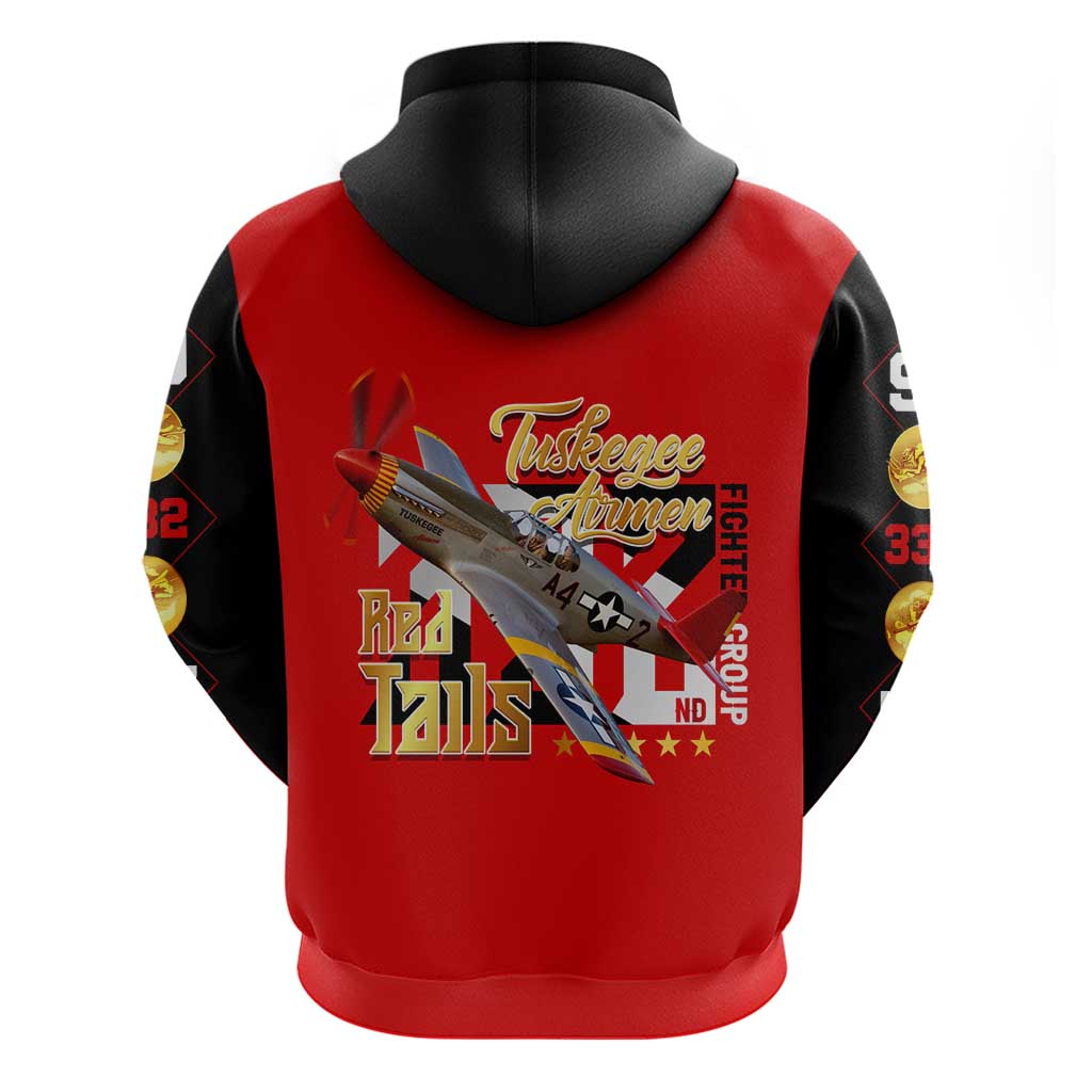 Tuskegee Red Tails Airmen Hoodie WWII Fighter Pilot Legacy DT02