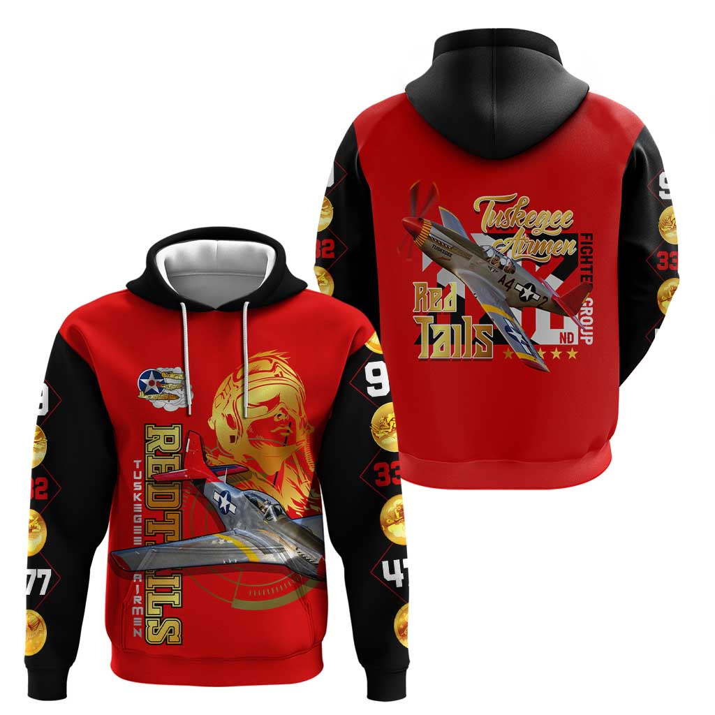 Tuskegee Red Tails Airmen Hoodie WWII Fighter Pilot Legacy DT02