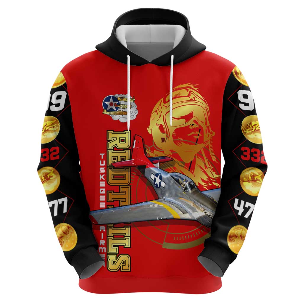 Tuskegee Red Tails Airmen Hoodie WWII Fighter Pilot Legacy DT02