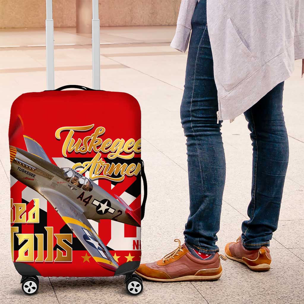 Tuskegee Red Tails Airmen Luggage Cover WWII Fighter Pilot Legacy DT02