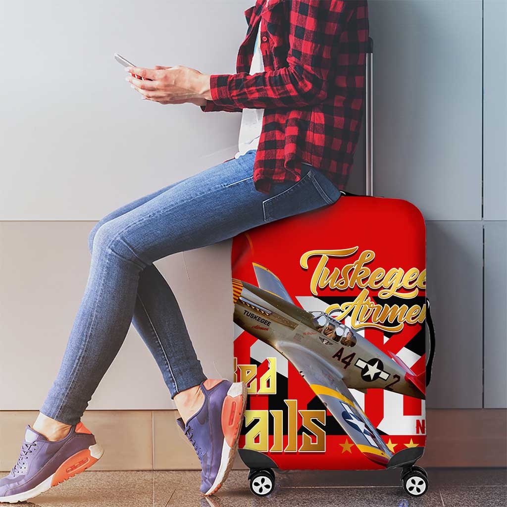 Tuskegee Red Tails Airmen Luggage Cover WWII Fighter Pilot Legacy DT02