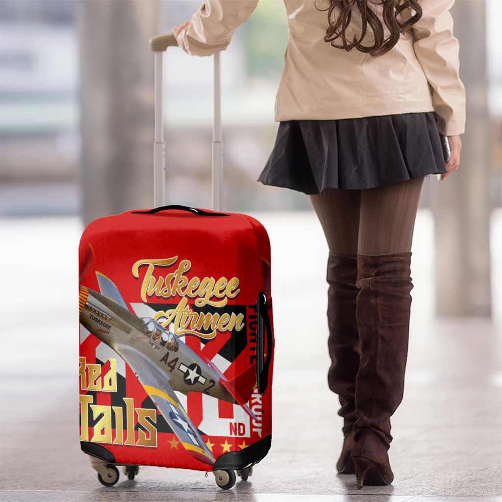 Tuskegee Red Tails Airmen Luggage Cover WWII Fighter Pilot Legacy DT02