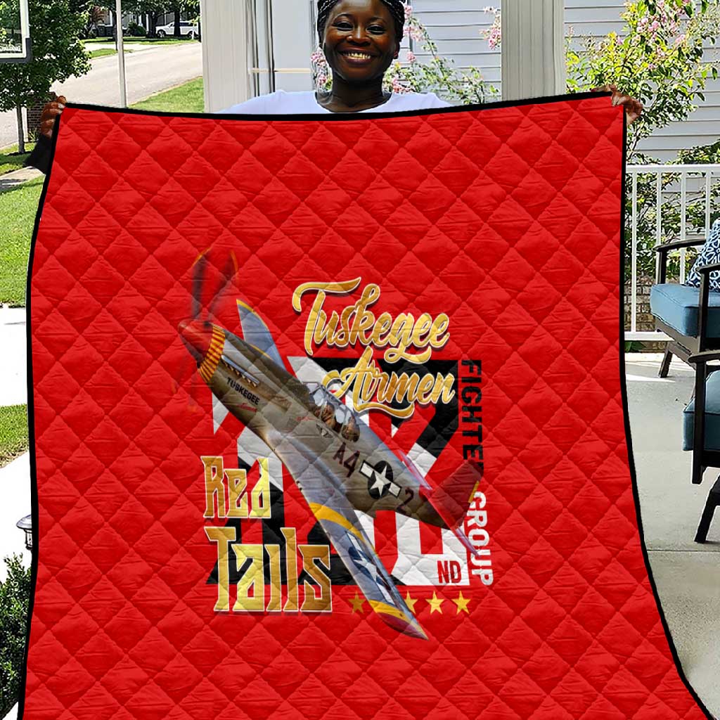 Tuskegee Red Tails Airmen Quilt African American WWII Fighter Pilot Legacy DT02