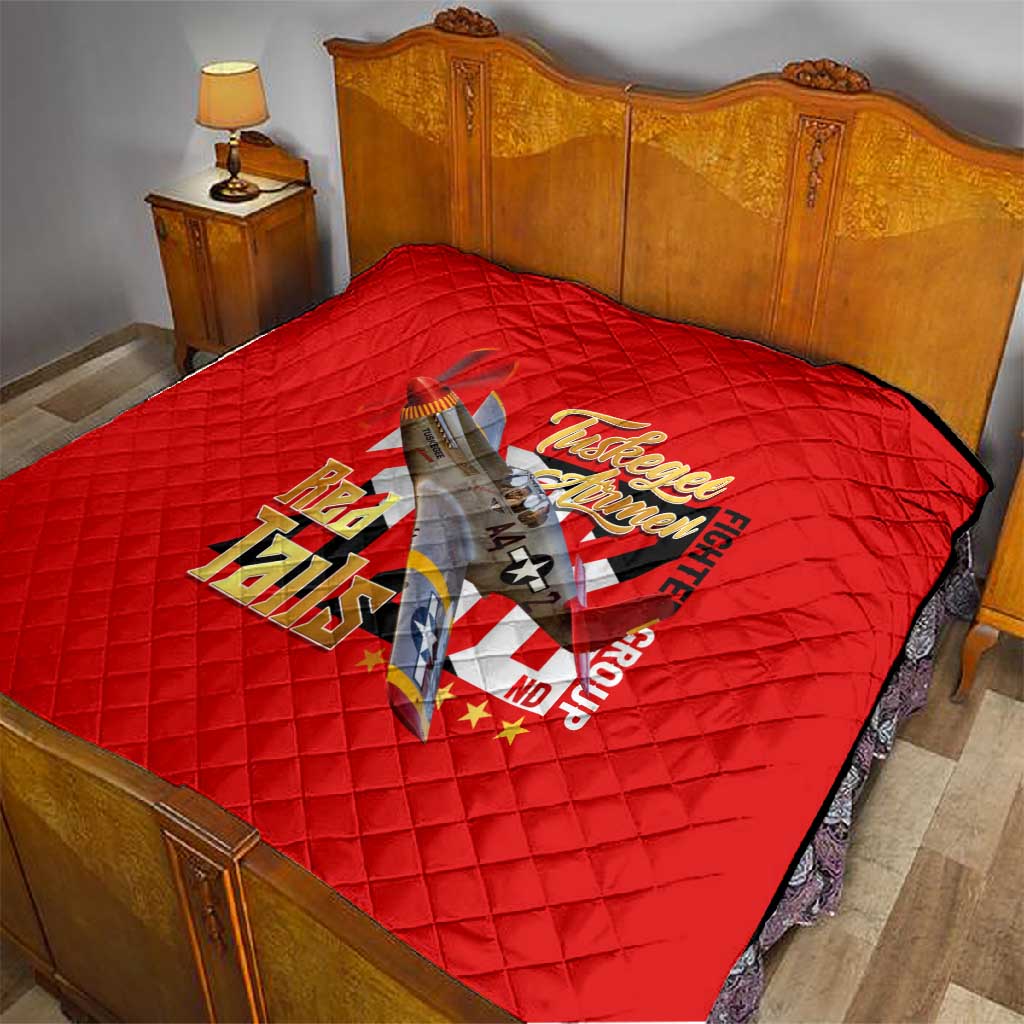 Tuskegee Red Tails Airmen Quilt African American WWII Fighter Pilot Legacy DT02
