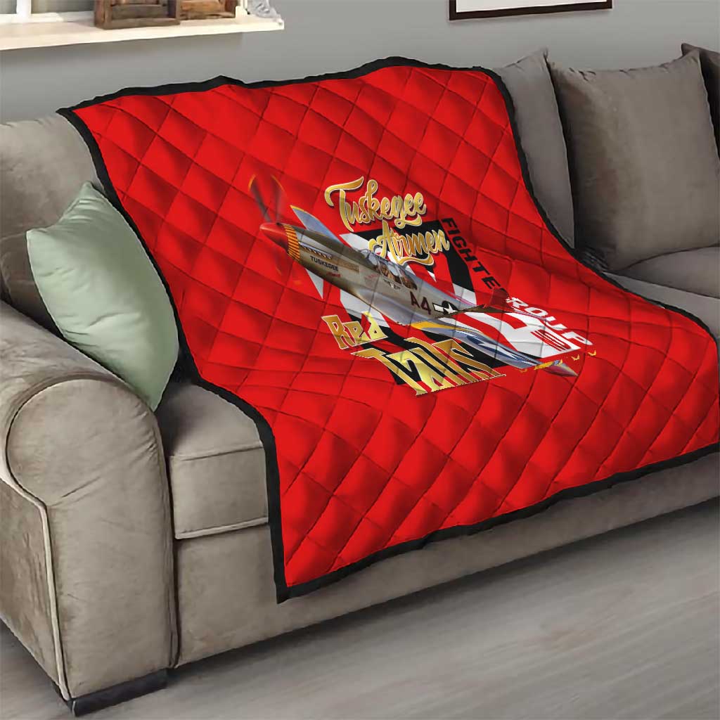 Tuskegee Red Tails Airmen Quilt African American WWII Fighter Pilot Legacy DT02