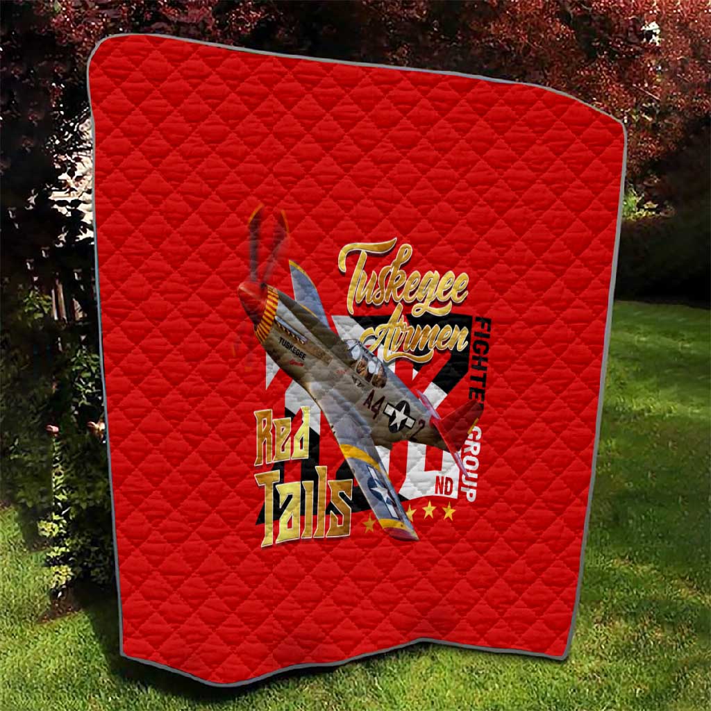 Tuskegee Red Tails Airmen Quilt African American WWII Fighter Pilot Legacy DT02