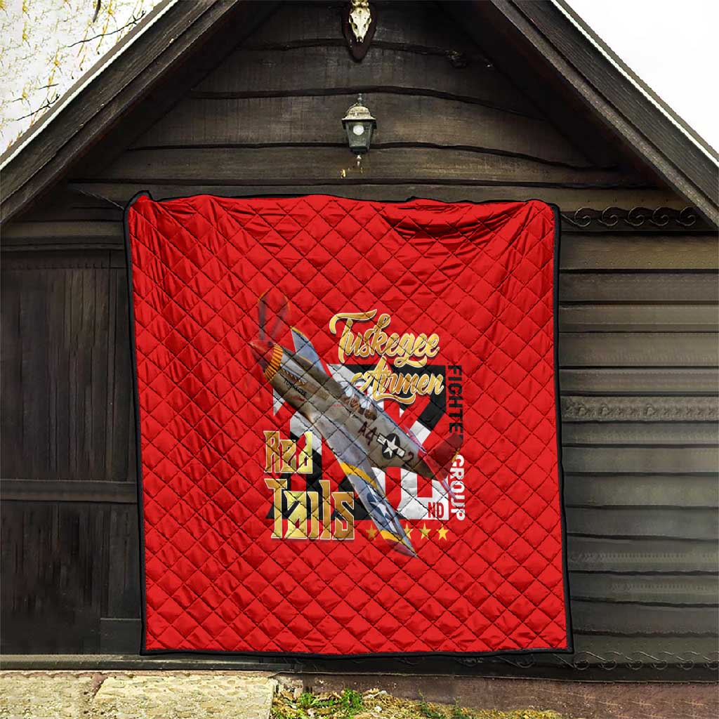 Tuskegee Red Tails Airmen Quilt African American WWII Fighter Pilot Legacy DT02