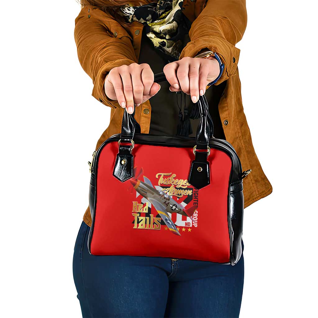 Tuskegee Red Tails Airmen Shoulder Handbag WWII Fighter Pilot Legacy DT02