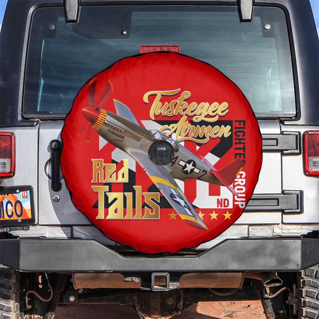 Tuskegee Red Tails Airmen Spare Tire Cover WWII Fighter Pilot Legacy DT02