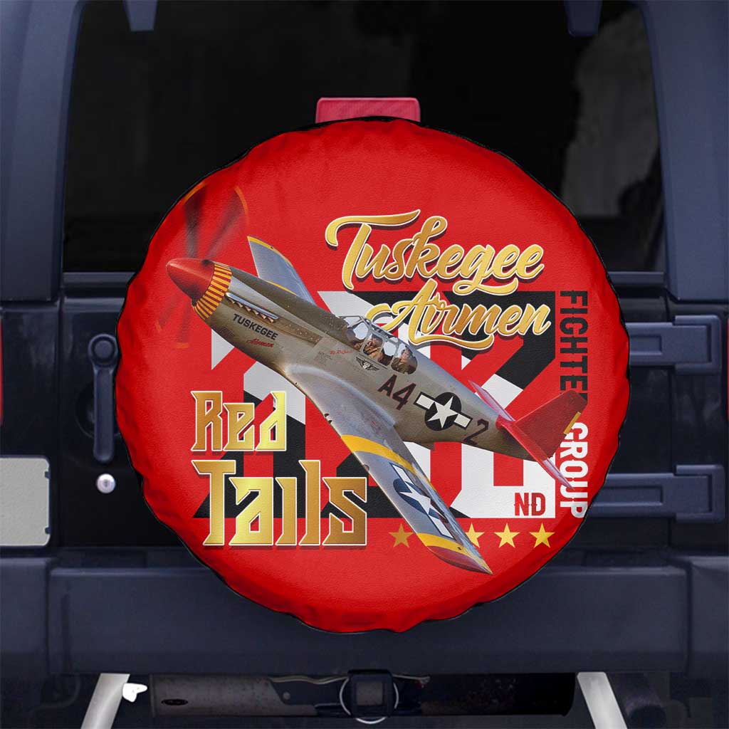 Tuskegee Red Tails Airmen Spare Tire Cover WWII Fighter Pilot Legacy DT02