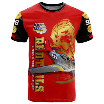 Tuskegee Red Tails Airmen T shirt African American WWII Fighter Pilot Legacy DT02