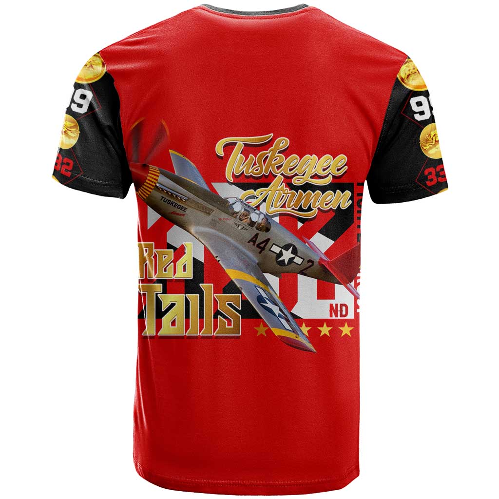 Tuskegee Red Tails Airmen T shirt African American WWII Fighter Pilot Legacy DT02