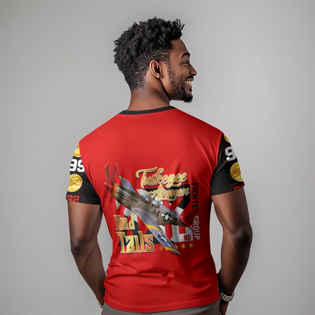 Tuskegee Red Tails Airmen T shirt African American WWII Fighter Pilot Legacy DT02