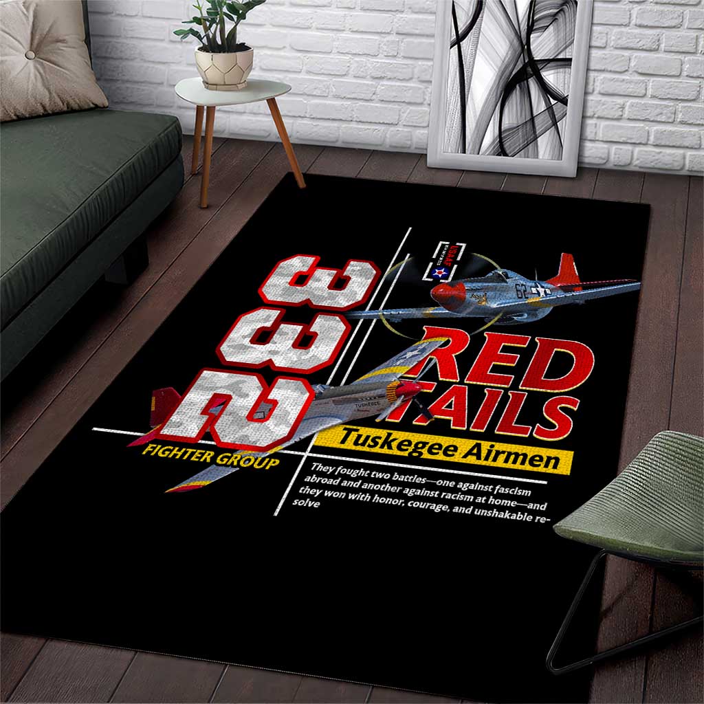 Red Tails Tuskegee Airmen Area Rug 332nd Fighter Group WWII Legacy Tribute DT02