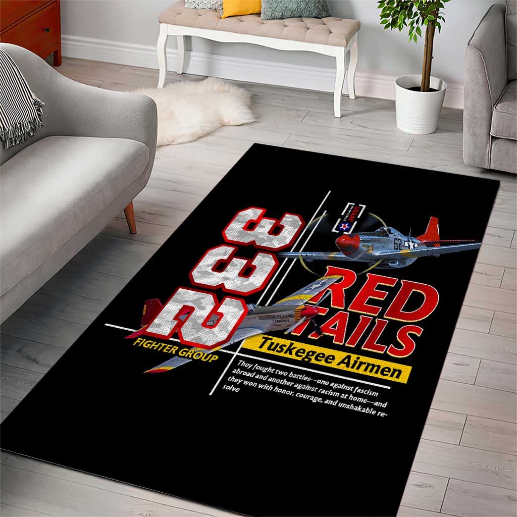 Red Tails Tuskegee Airmen Area Rug 332nd Fighter Group WWII Legacy Tribute DT02