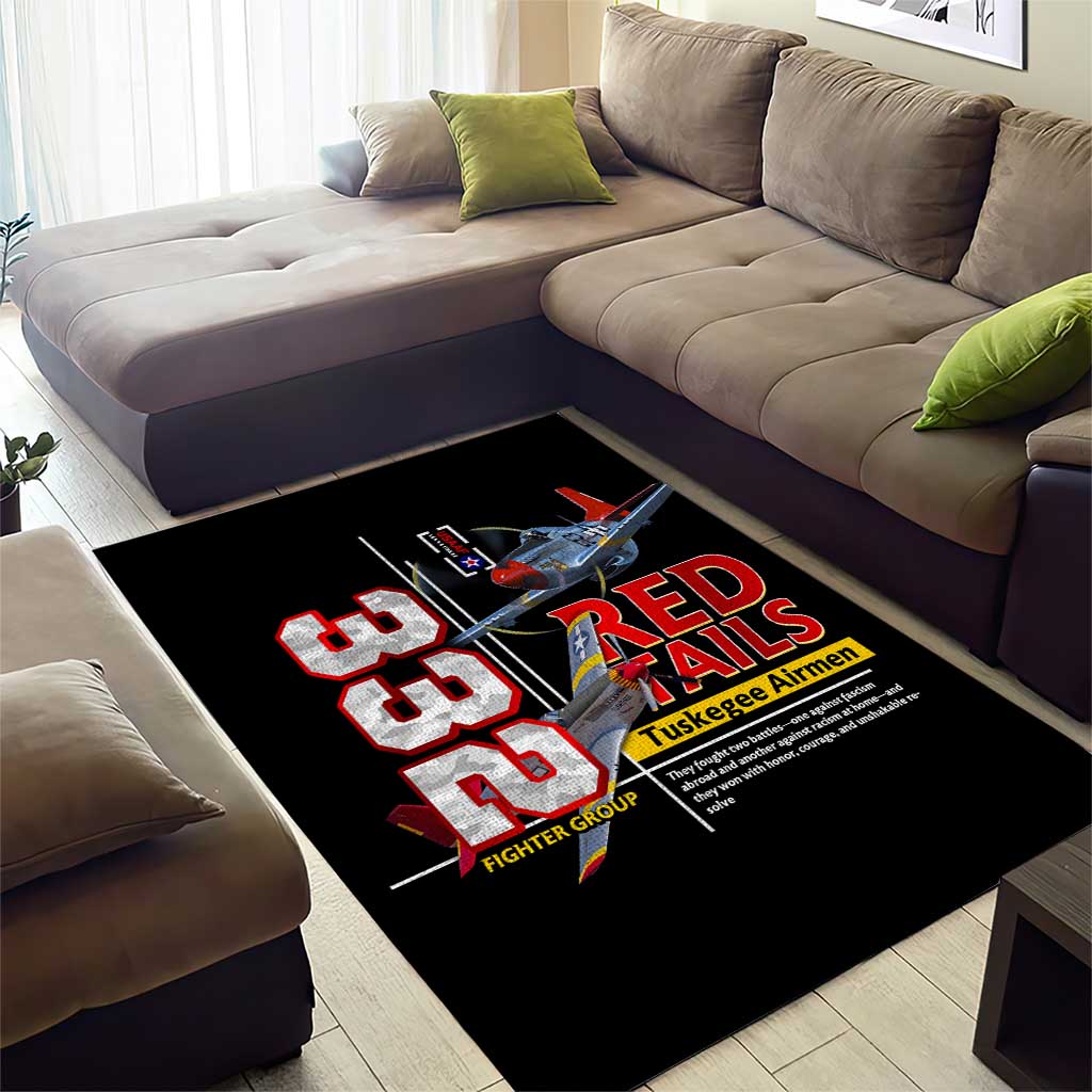 Red Tails Tuskegee Airmen Area Rug 332nd Fighter Group WWII Legacy Tribute DT02