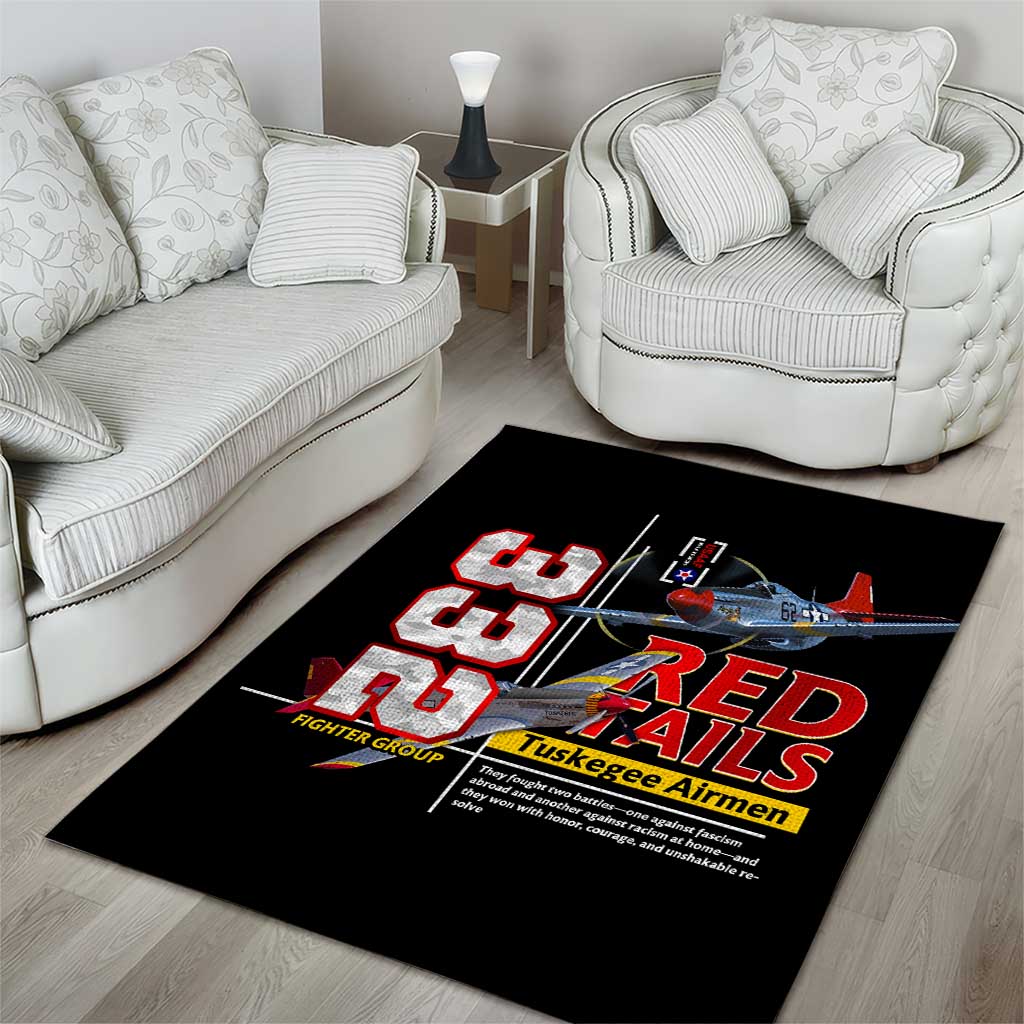 Red Tails Tuskegee Airmen Area Rug 332nd Fighter Group WWII Legacy Tribute DT02