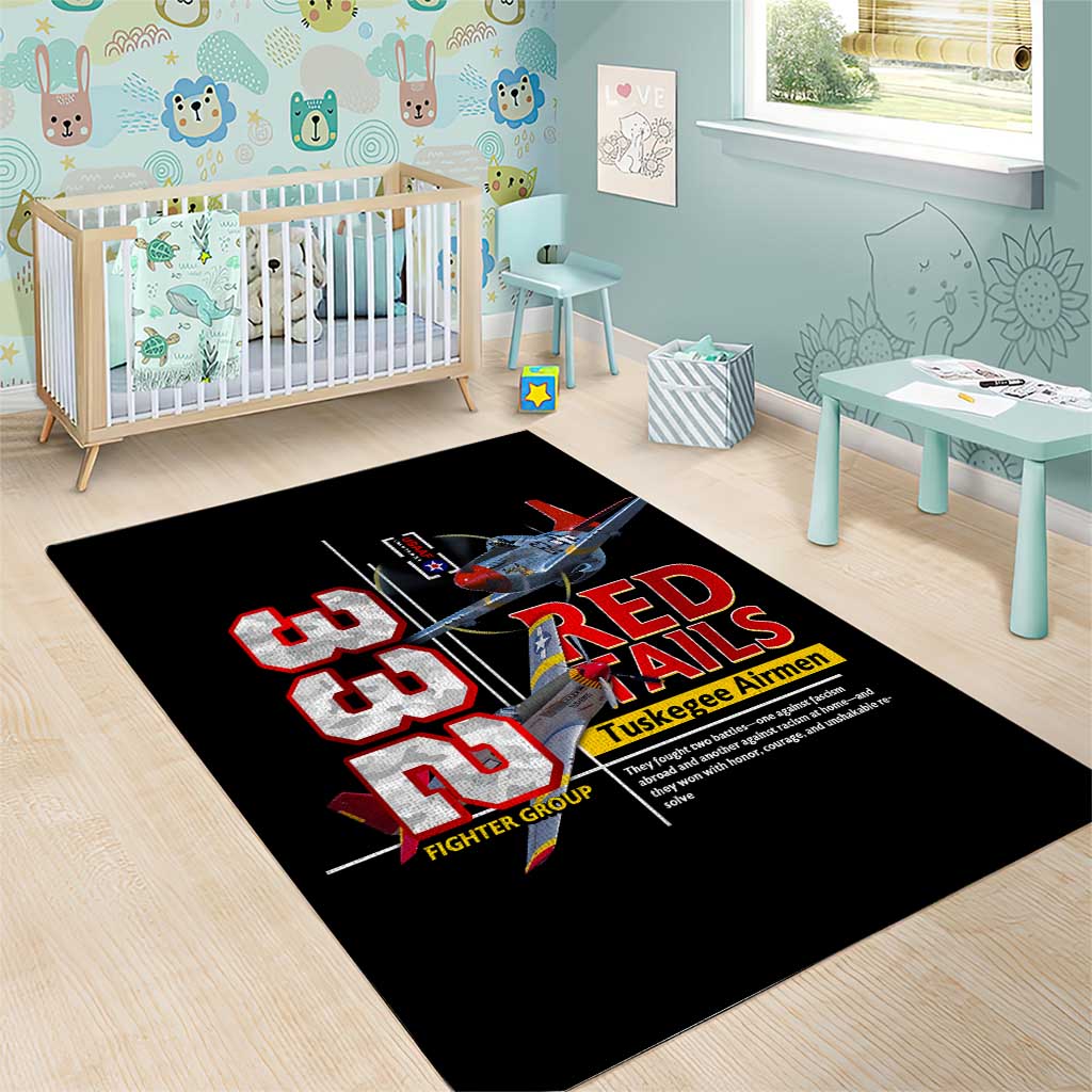 Red Tails Tuskegee Airmen Area Rug 332nd Fighter Group WWII Legacy Tribute DT02
