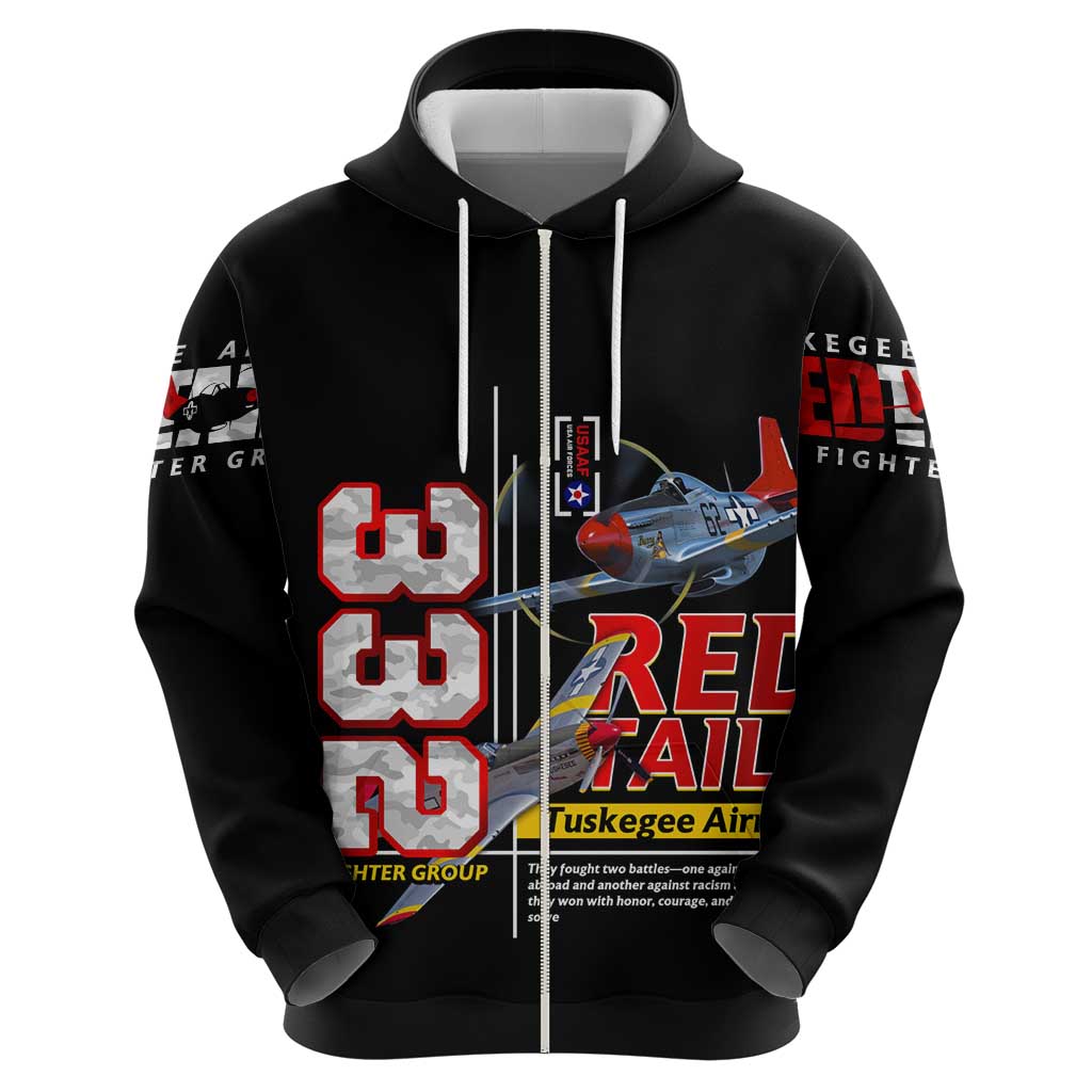 Red Tails Spitfire Tuskegee Airmen Hoodie 332nd Fighter Group WWII Legacy Tribute DT02