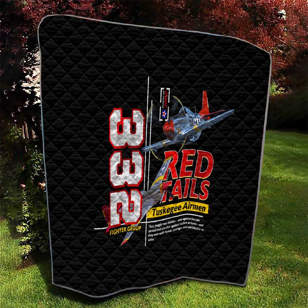Red Tails Tuskegee Airmen Quilt 332nd Fighter Group WWII Legacy Tribute DT02