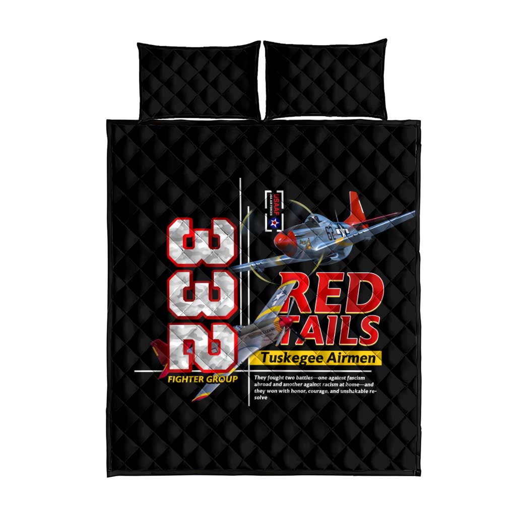 Red Tails Tuskegee Airmen Quilt Bed Set 332nd Fighter Group WWII Legacy Tribute DT02