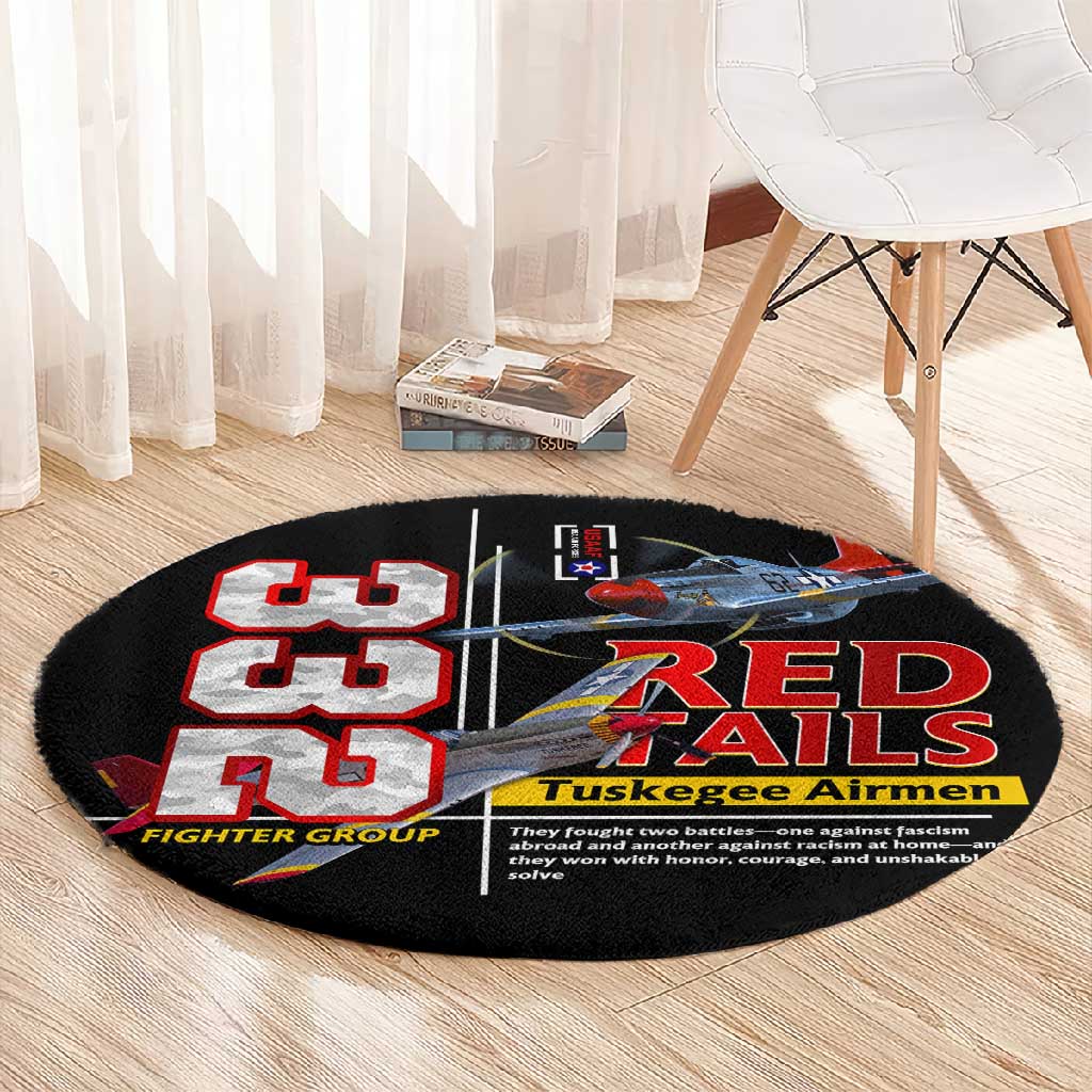 Red Tails Tuskegee Airmen Round Carpet 332nd Fighter Group WWII Legacy Tribute DT02