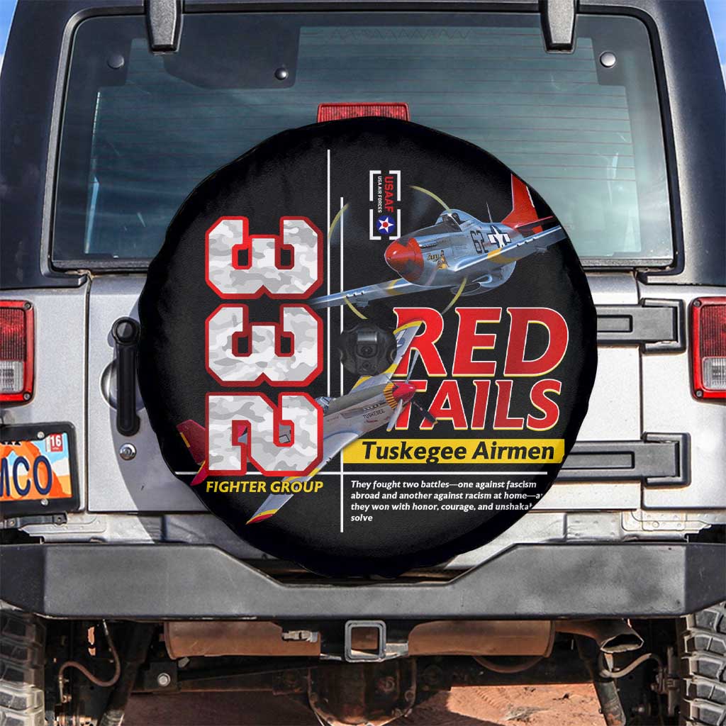 Red Tails Spitfire Tuskegee Airmen Spare Tire Cover 332nd Fighter Group WWII Legacy Tribute DT02