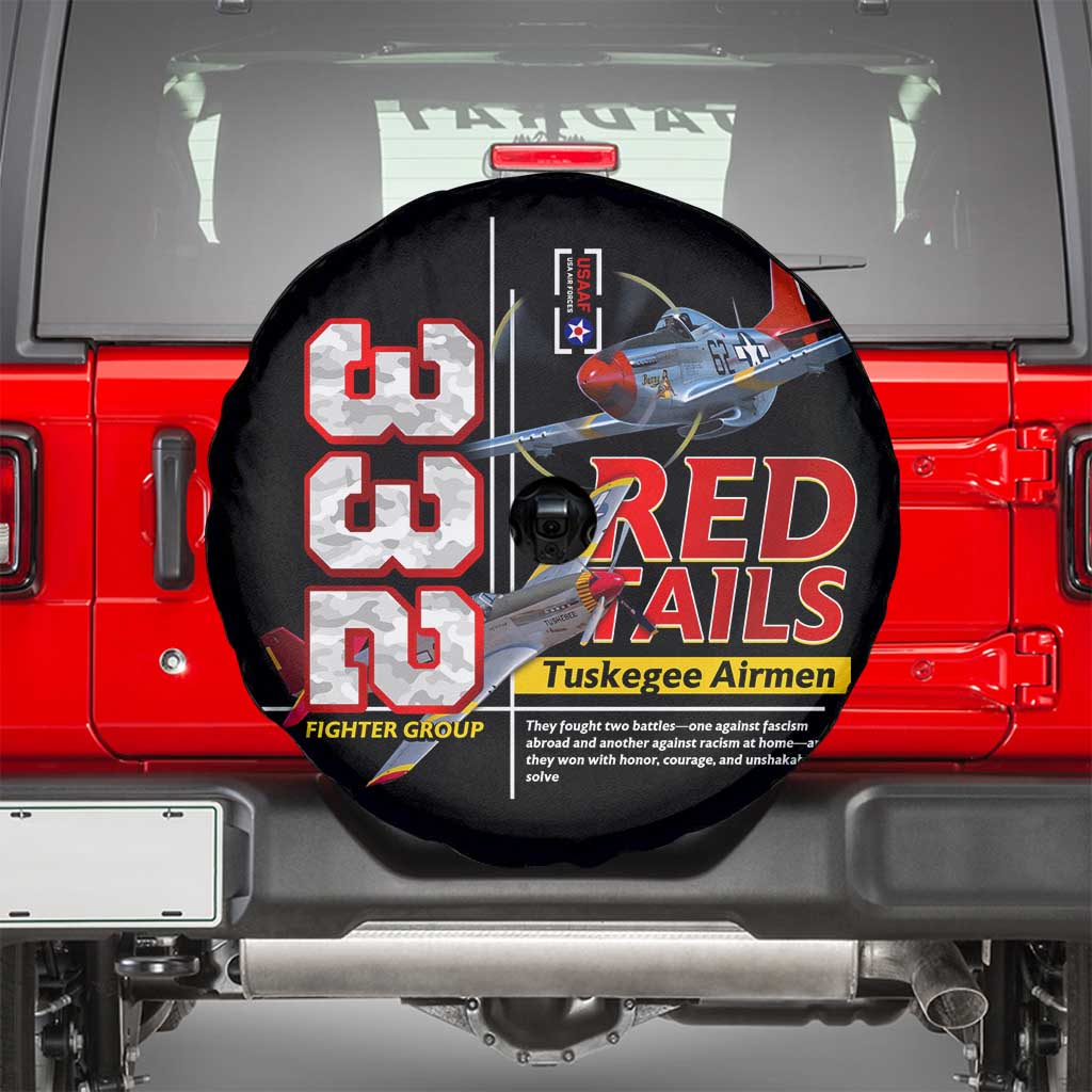 Red Tails Spitfire Tuskegee Airmen Spare Tire Cover 332nd Fighter Group WWII Legacy Tribute DT02