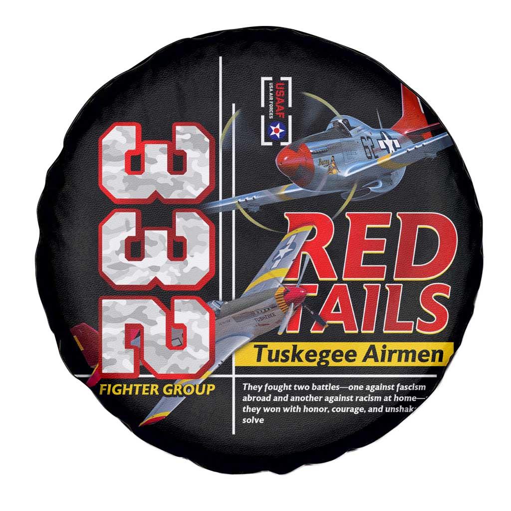 Red Tails Spitfire Tuskegee Airmen Spare Tire Cover 332nd Fighter Group WWII Legacy Tribute DT02