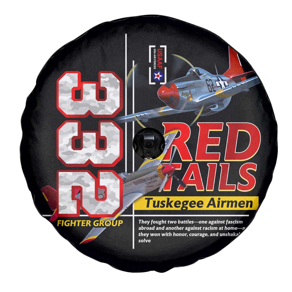 Red Tails Spitfire Tuskegee Airmen Spare Tire Cover 332nd Fighter Group WWII Legacy Tribute DT02