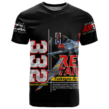 Red Tails Tuskegee Airmen T shirt 332nd Fighter Group WWII Legacy Tribute DT02