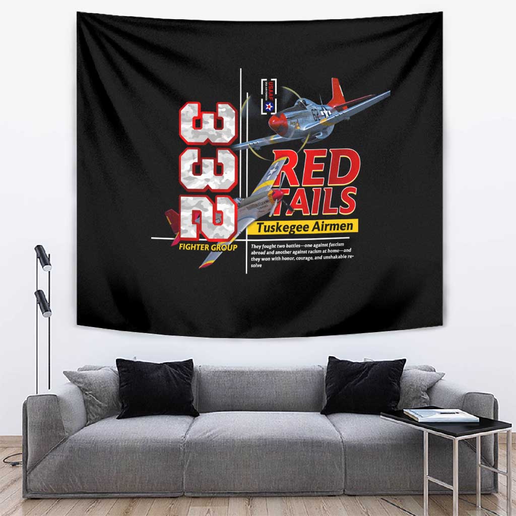 Red Tails Tuskegee Airmen Tapestry 332nd Fighter Group WWII Legacy Tribute DT02