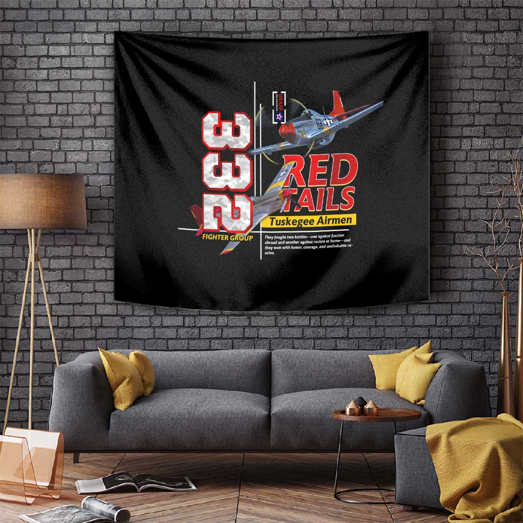 Red Tails Tuskegee Airmen Tapestry 332nd Fighter Group WWII Legacy Tribute DT02