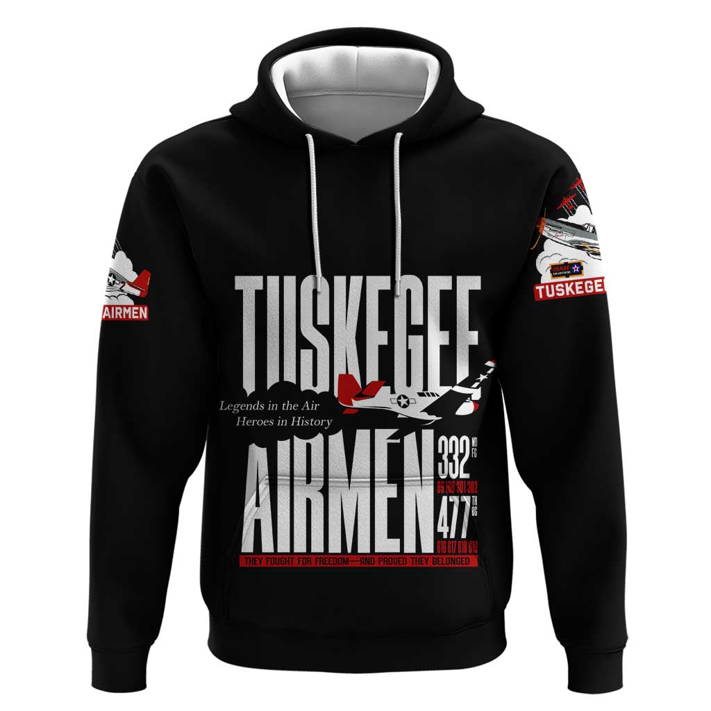 Wings of Honor Tuskegee Airmen Hoodie 332nd 477th Fighter Group Tribute DT02