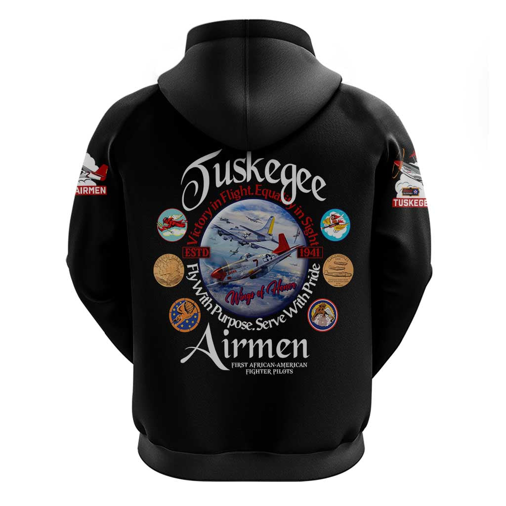 Wings of Honor Tuskegee Airmen Hoodie 332nd 477th Fighter Group Tribute DT02
