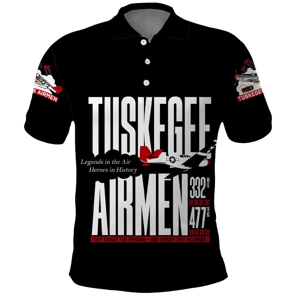 Wings of Honor Tuskegee Airmen Polo Shirt 332nd 477th Fighter Group Tribute DT02