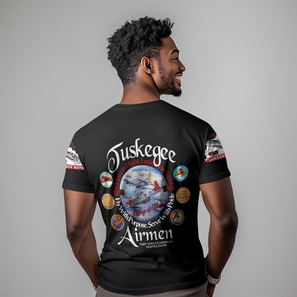 Wings of Honor Tuskegee Airmen T shirt 332nd 477th Fighter Group Tribute DT02