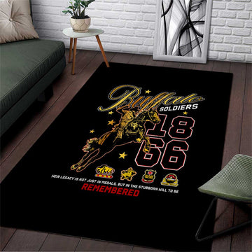 Buffalo Soldiers Area Rug 1866-1944 African American Black Heros Legacy DT02