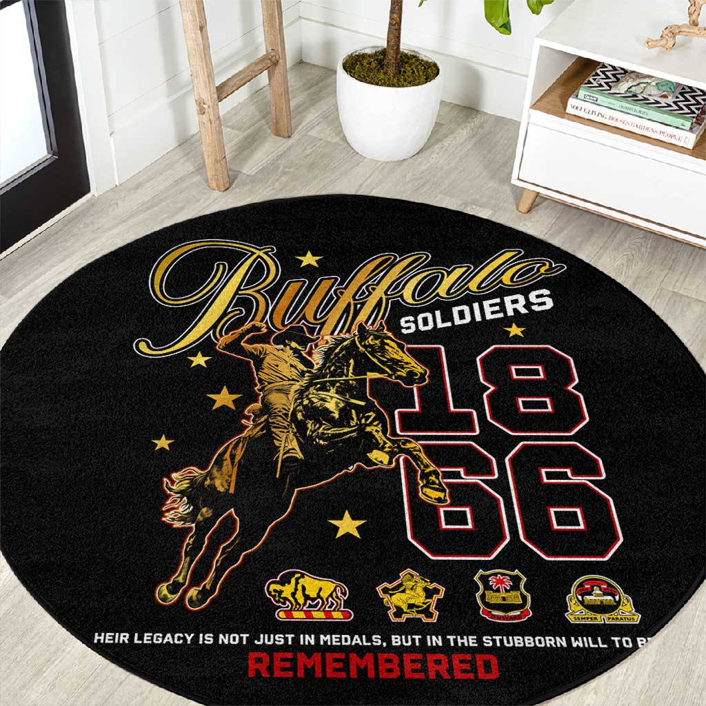 Buffalo Soldiers Round Carpet 1866-1944 African American Black Heros Legacy DT02