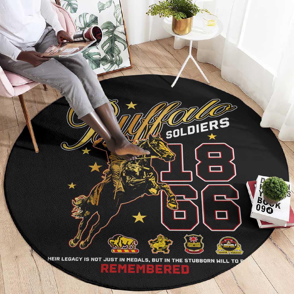 Buffalo Soldiers Round Carpet 1866-1944 African American Black Heros Legacy DT02
