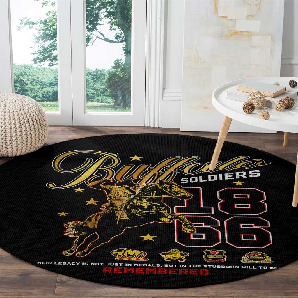 Buffalo Soldiers Round Carpet 1866-1944 African American Black Heros Legacy DT02